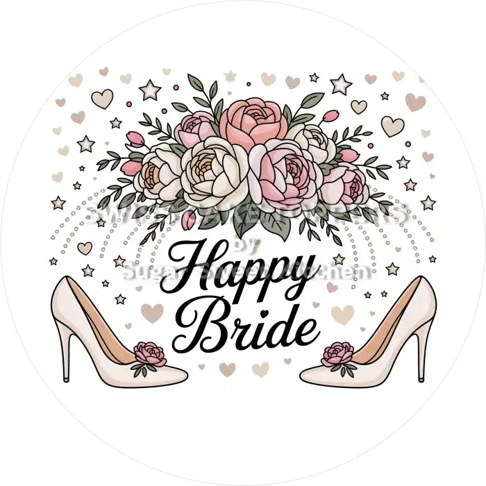 Hübscher Team Bride Tortenaufleger - personalisierbar - Fondant- Torten- & Cupcakeaufleger Sugar Sweet Kitchen