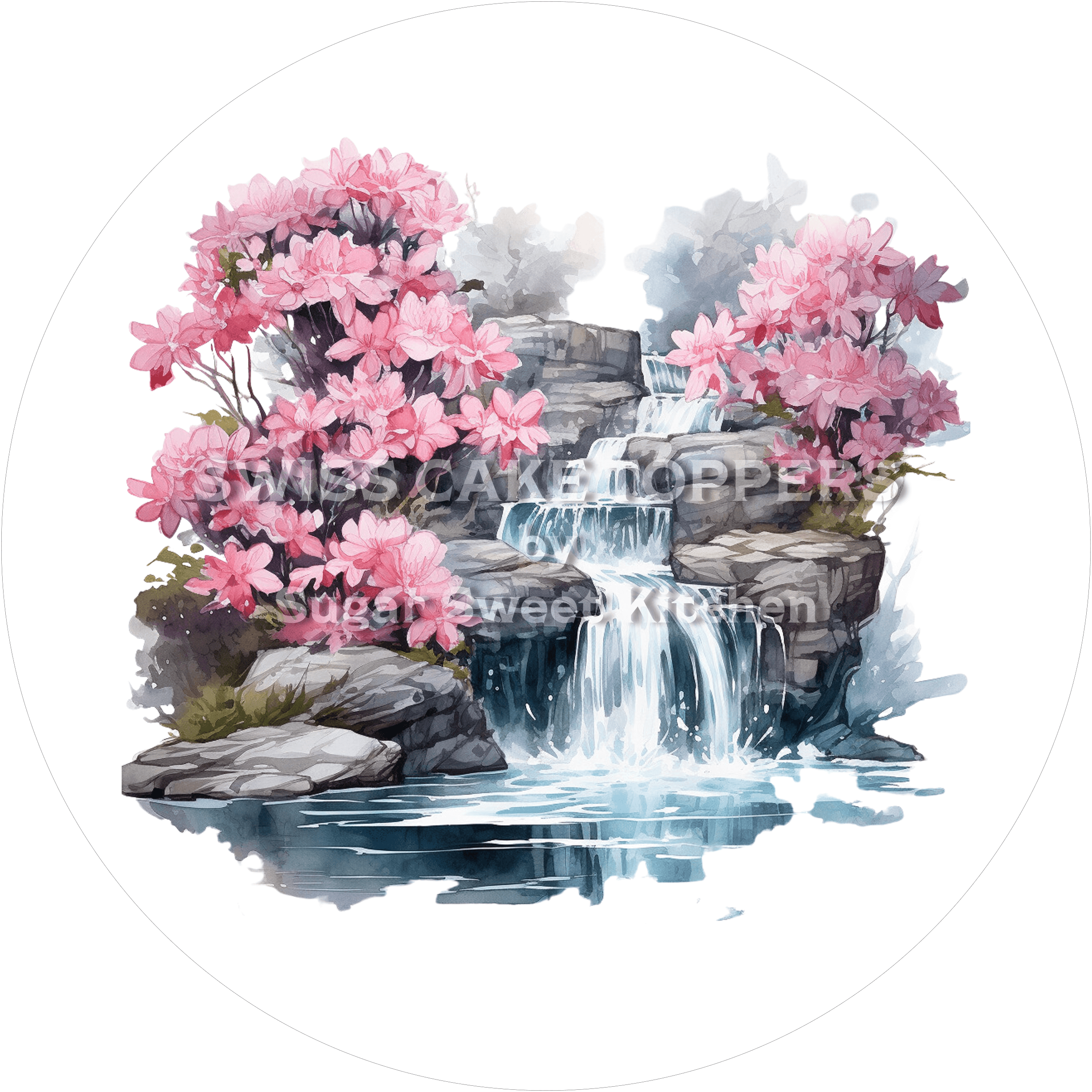 Hübscher Tortenaufleger mit Seen- & Flussmotiven6 - personalisierbar - Fondant- Torten- Cupcakeaufleger Sugar Sweet