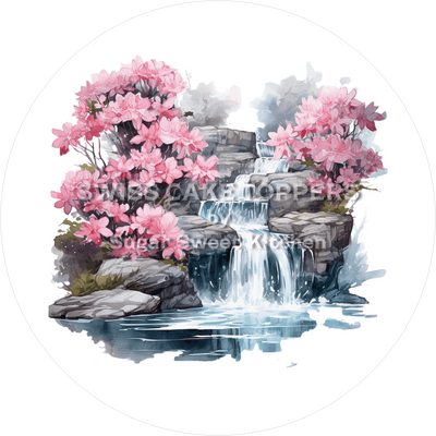 Hübscher Tortenaufleger mit Seen- & Flussmotiven6 - personalisierbar