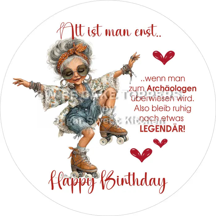 Tortenaufleger Geburtstag witzig 13 – essbar & personalisierbar - Fondant- Torten- Cupcakeaufleger Sugar Sweet Kitchen