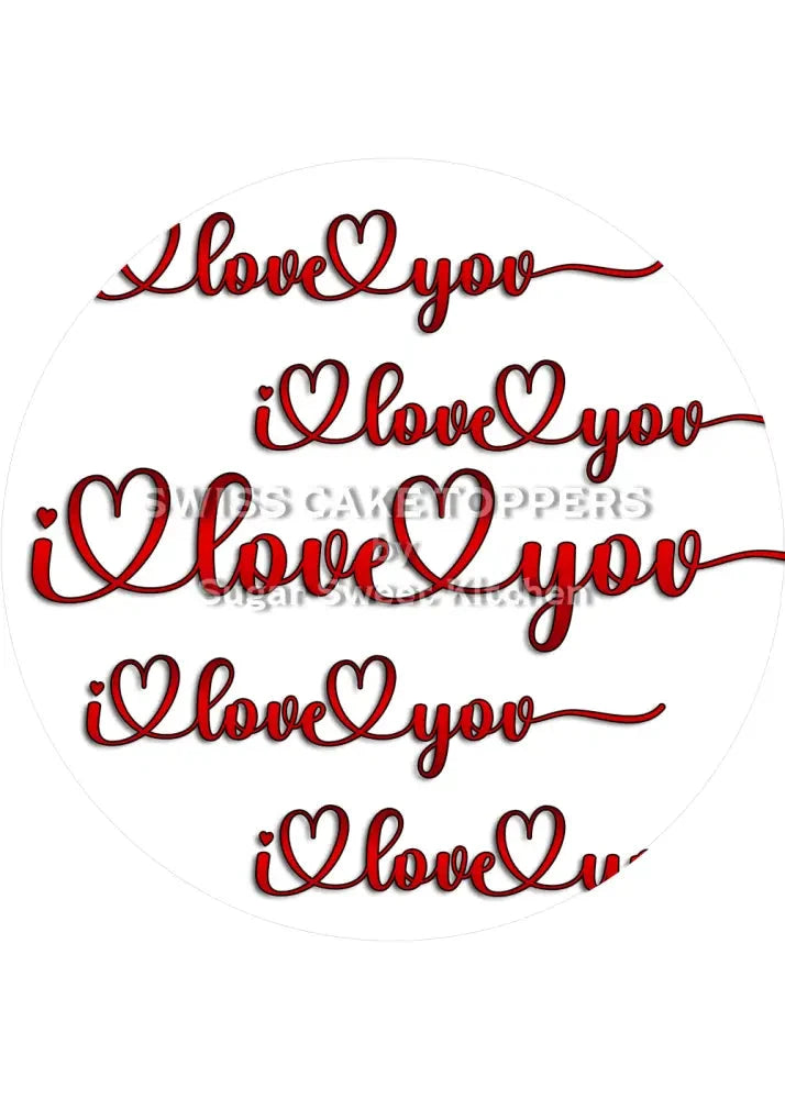 I love you- Tortenaufleger - personalisierbar - Fondant- Torten- & Cupcakeaufleger Sugar Sweet Kitchen