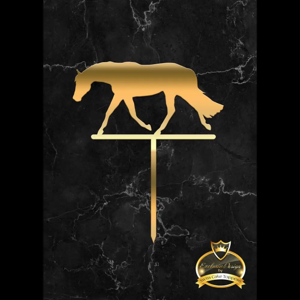 Cake Topper ’Happy Horse’ - Acryl Gold - Sugar Sweet Kitchen