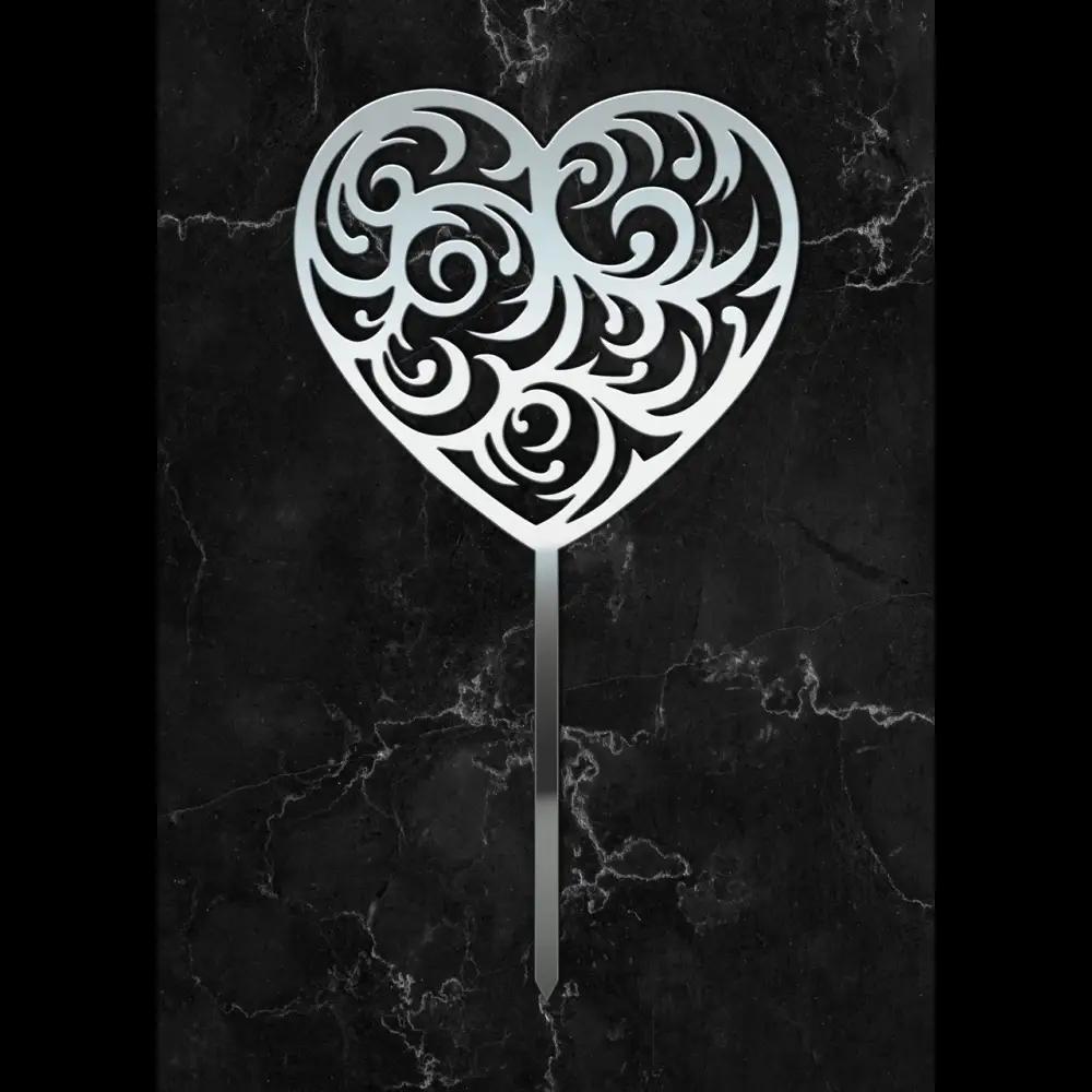 Cake Topper ’Herzstück’ - Acryl Silber - Sugar Sweet Kitchen