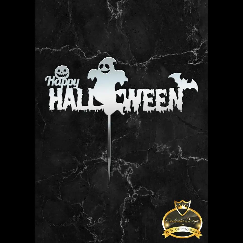 Halloween Cake Topper ’Geisterspuk1’’ - Acryl Silber - Sugar Sweet Kitchen