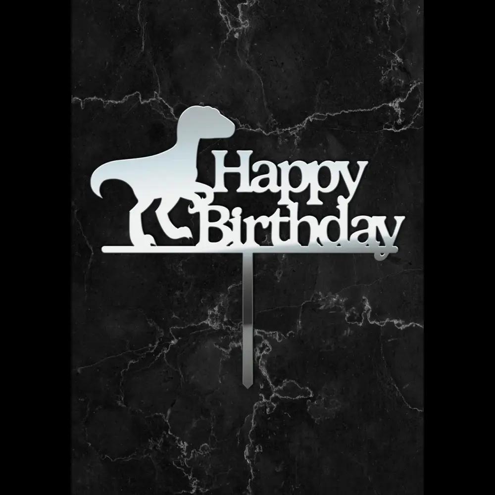 Cake Topper ’Jurrasic Joy’ - Acryl Silber - Sugar Sweet Kitchen