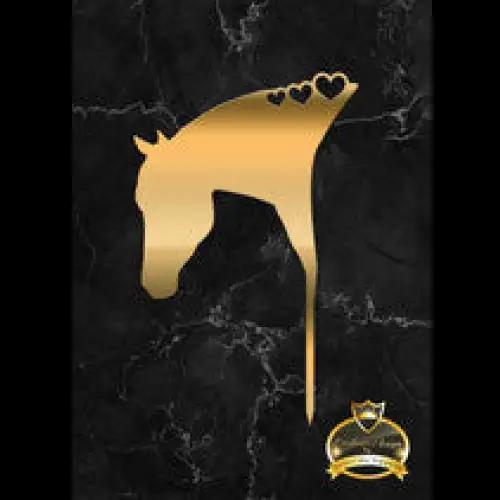 Cake Topper ’Herzenspferd’ - Acryl Gold - Sugar Sweet Kitchen