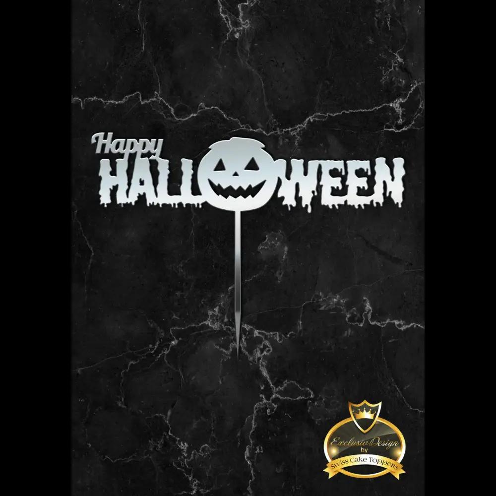 Halloween Cake Topper ’Kürbisschauder’ - Acryl Silber - Sugar Sweet Kitchen