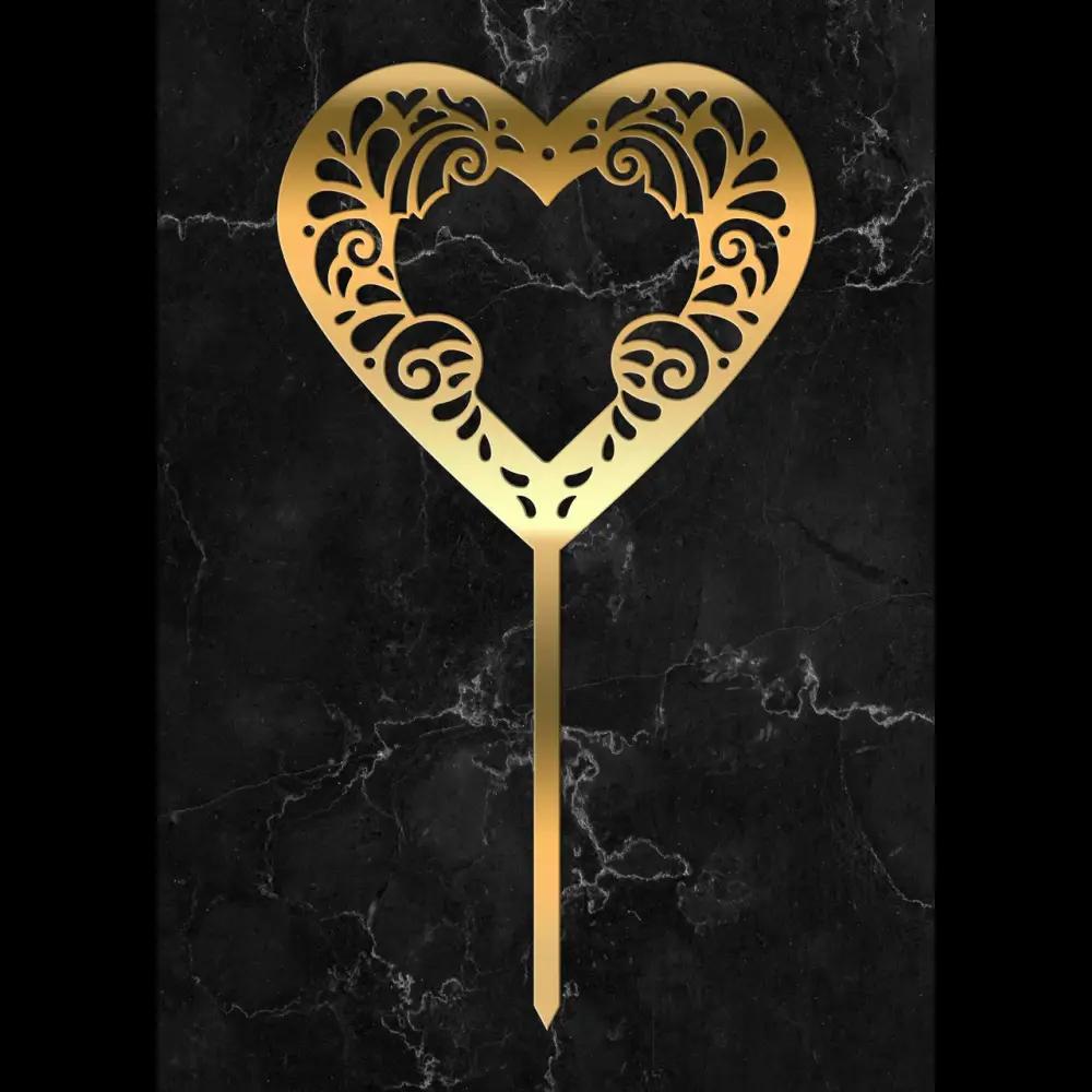 Cake Topper ’Herzklopfen’ - Acryl Gold - Sugar Sweet Kitchen