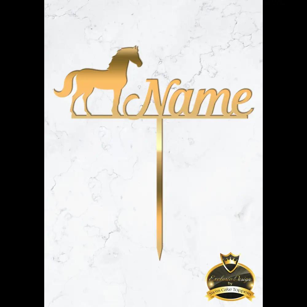 Cake Topper ’kleiner Pferdefreund’ - Acryl Gold - Sugar Sweet Kitchen