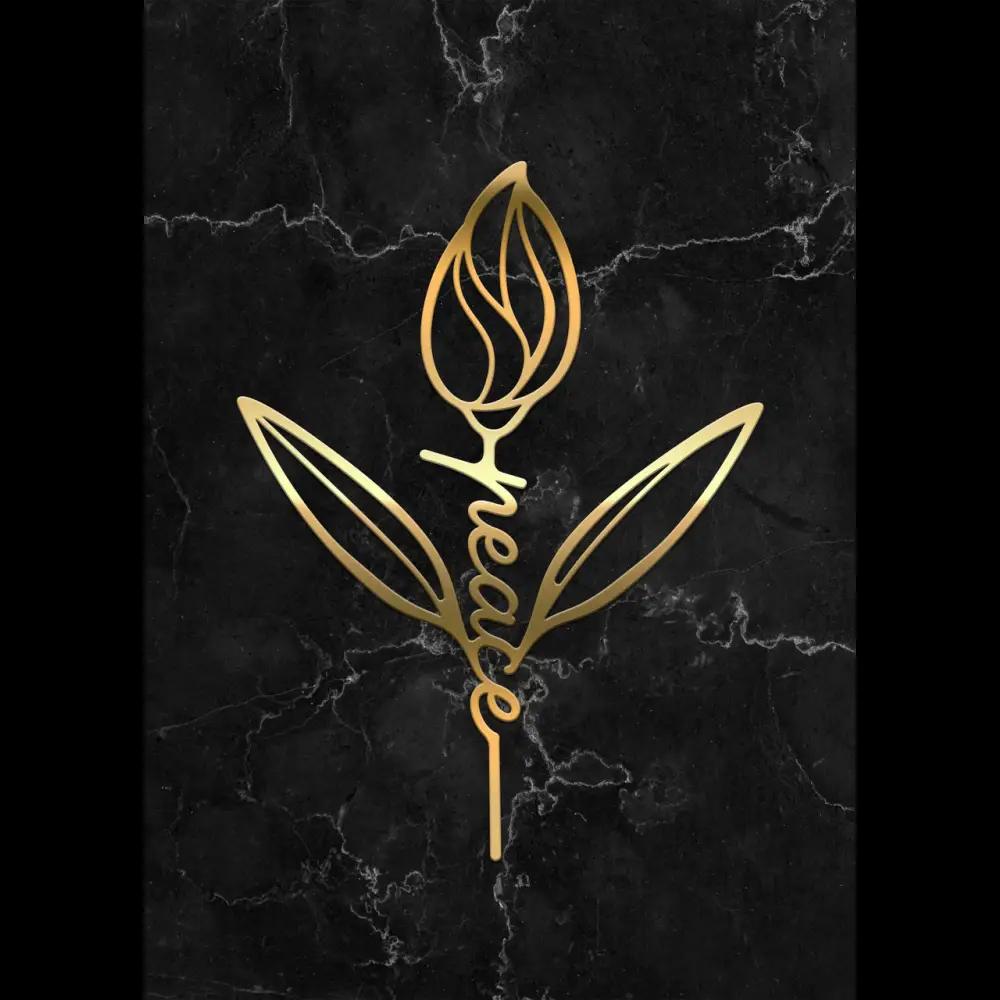 Cake Toppe ’Peace’ - Acryl Gold - Topper Sugar Sweet Kitchen