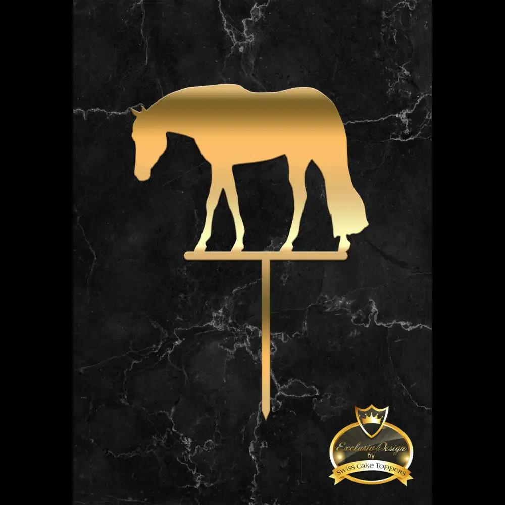 Cake Topper ’Happy Horse’ - Acryl Gold - Sugar Sweet Kitchen