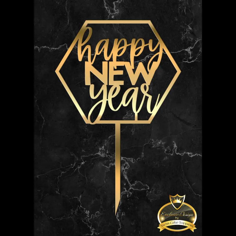 Cake Topper ’Silvester Glam’ - Acryl Gold - Sugar Sweet Kitchen