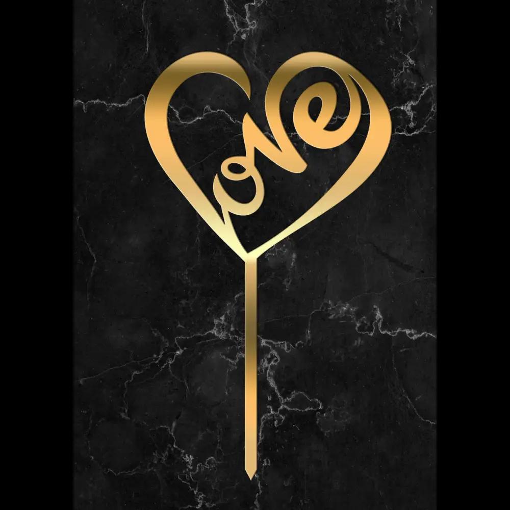Cake Topper ’True Love’ - Acryl Gold - Sugar Sweet Kitchen
