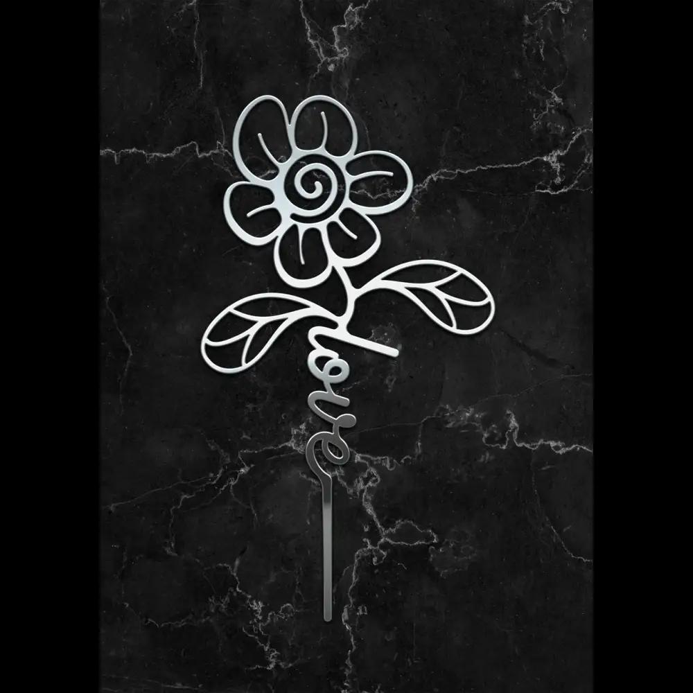 Cake Topper ’Love’ - Acryl Silber - Sugar Sweet Kitchen