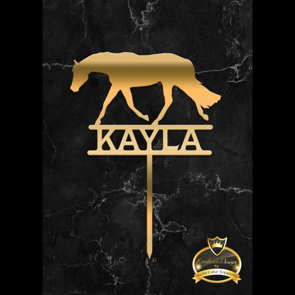Cake Topper ’Spirit of the Horse’ - Acryl Gold - Sugar Sweet Kitchen