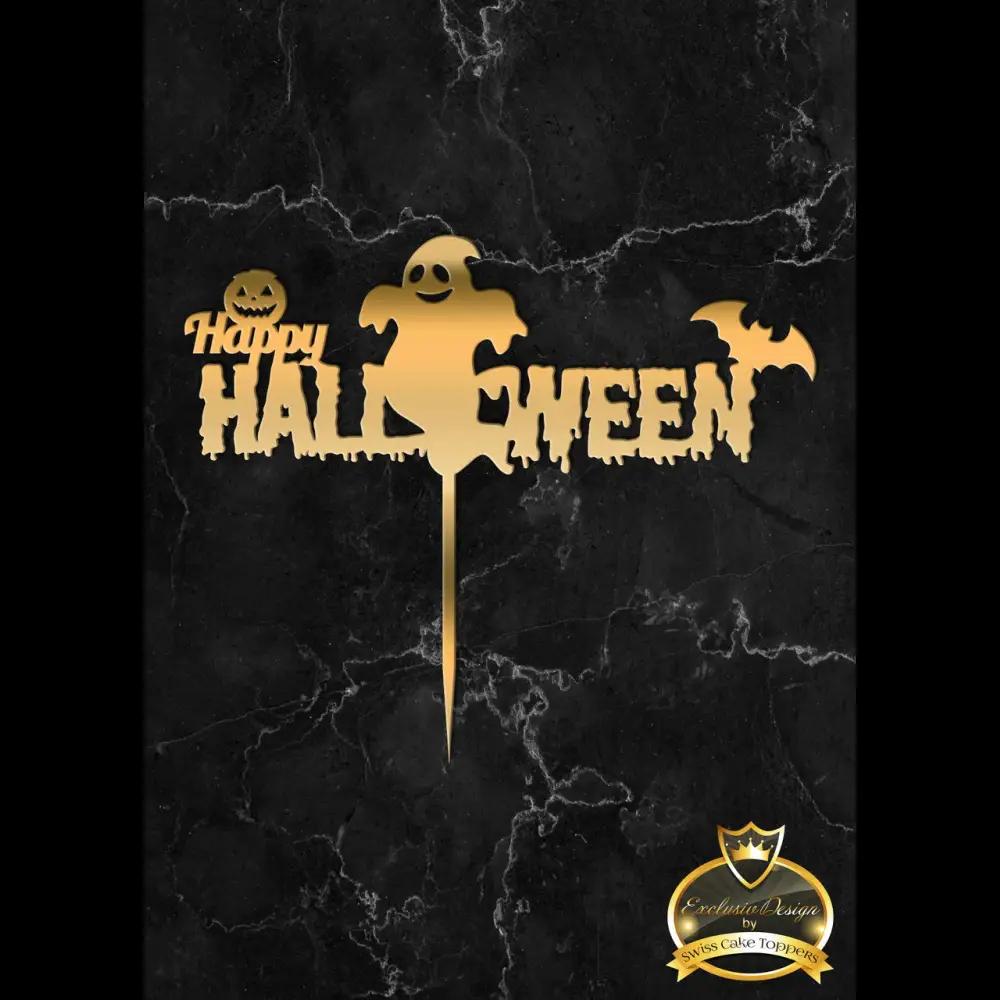 Halloween Cake Topper ’Geisterspuk1’’ - Acryl Gold - Sugar Sweet Kitchen