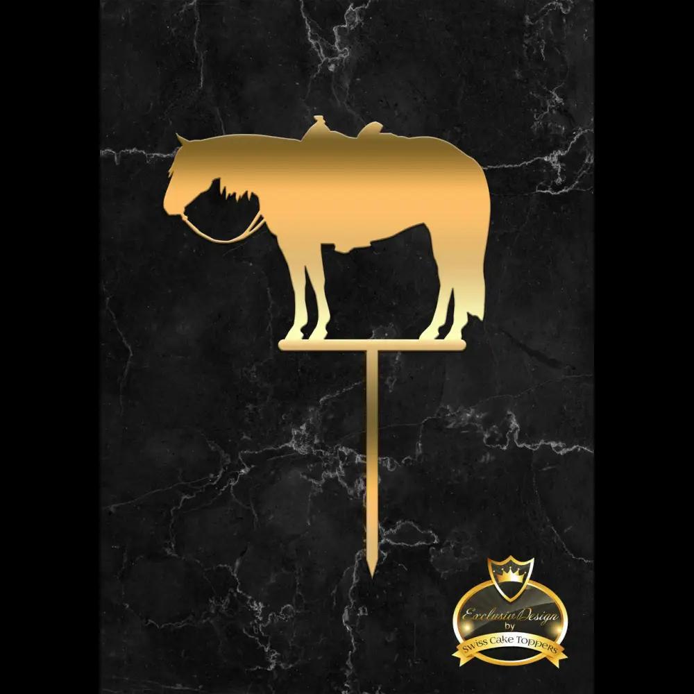 Cake Topper ’Ranch Horse’ - Acryl Gold - Sugar Sweet Kitchen