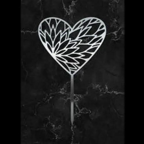 Cake Topper ’Golden Heart’ - Acryl Silber - Sugar Sweet Kitchen