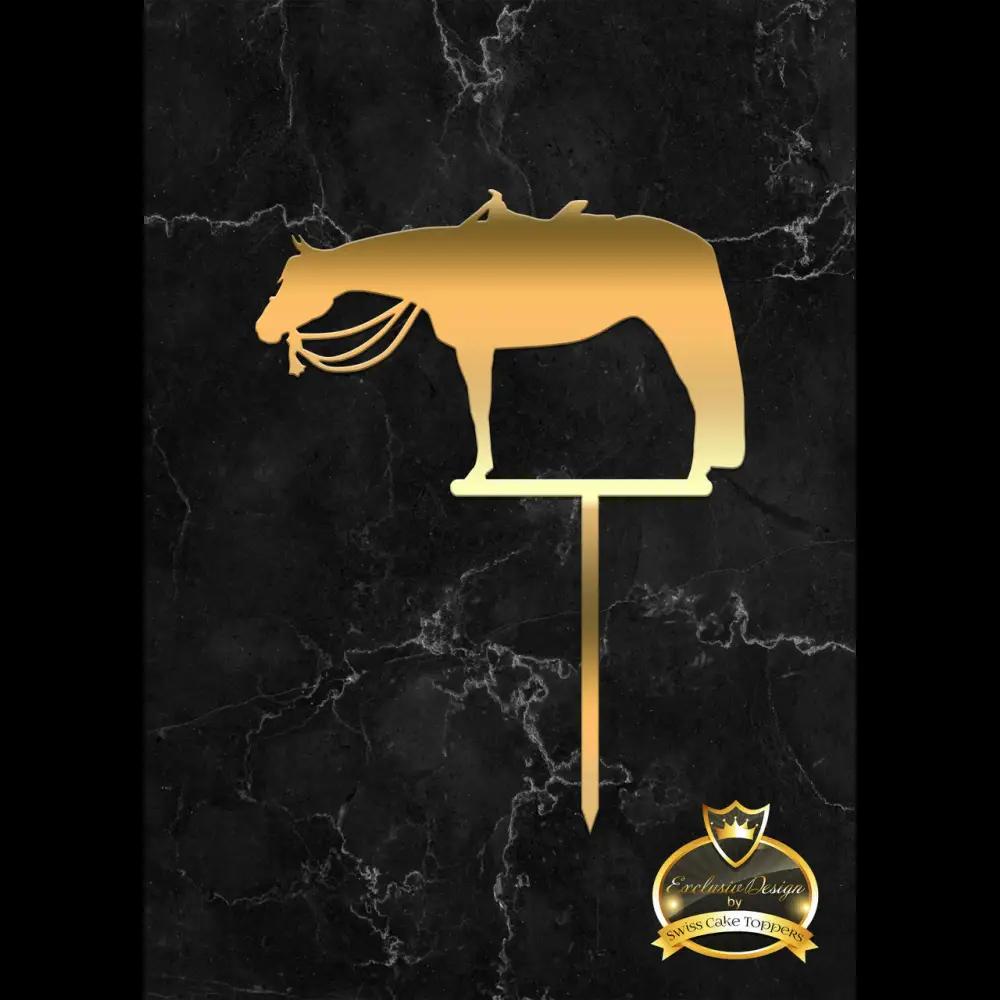 Cake Topper ’Pleasure Horse’ - Acryl Gold - Sugar Sweet Kitchen