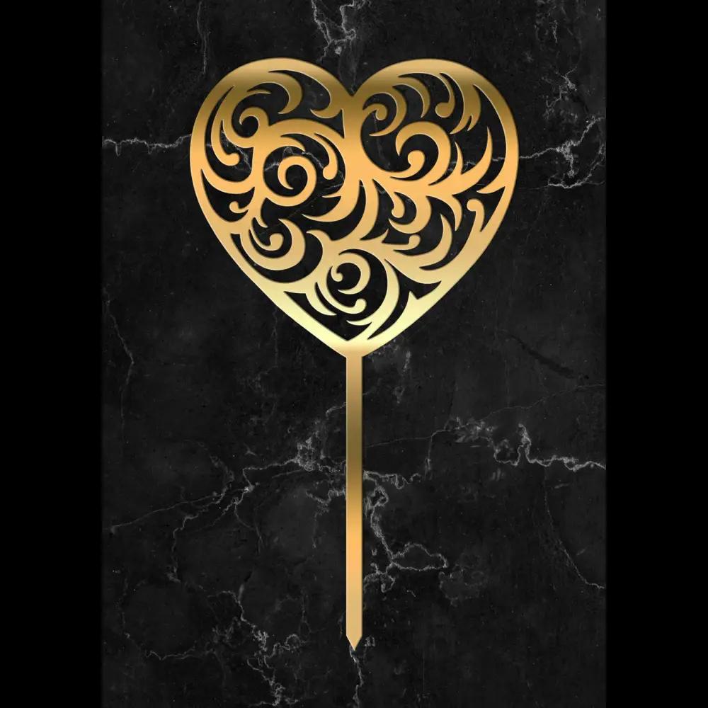 Cake Topper ’Herzstück’ - Acryl Gold - Sugar Sweet Kitchen
