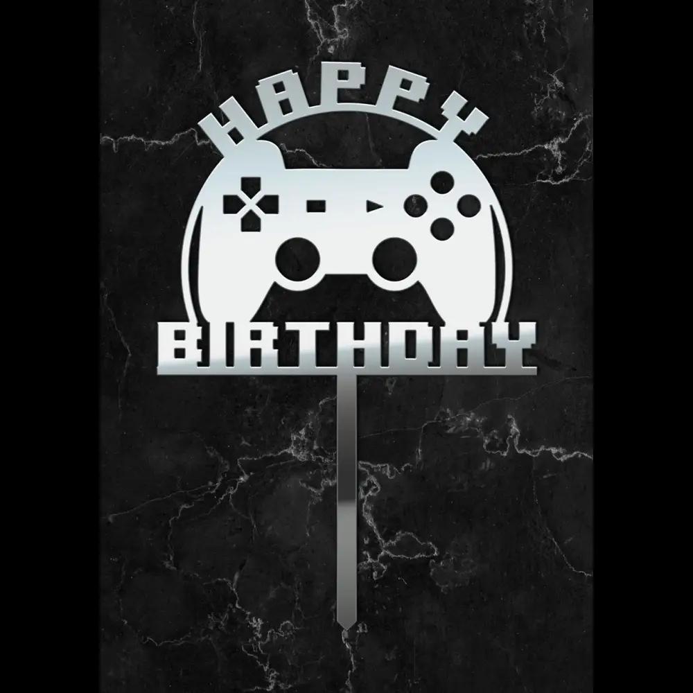 Cake Topper ’Game Over’ - Acryl Silber - Sugar Sweet Kitchen