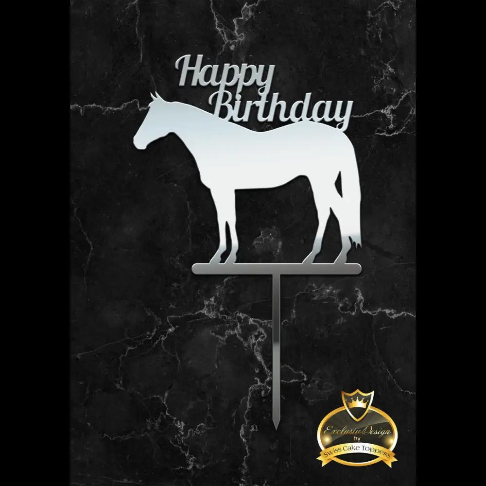 Cake Topper ’Happy Rider’ - Acryl Silber - Sugar Sweet Kitchen