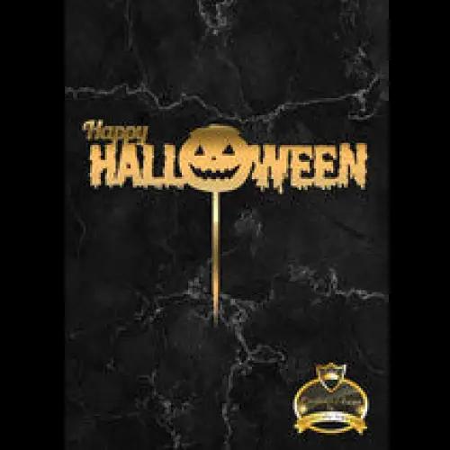 Halloween Cake Topper ’Kürbisschauder’ - Acryl Gold - Sugar Sweet Kitchen