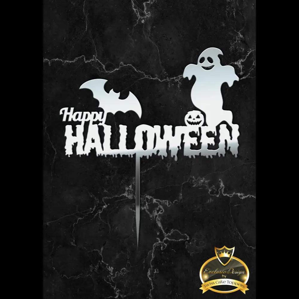 Halloween Cake Topper ’Geisterspuk’ - Acryl Silber - Sugar Sweet Kitchen