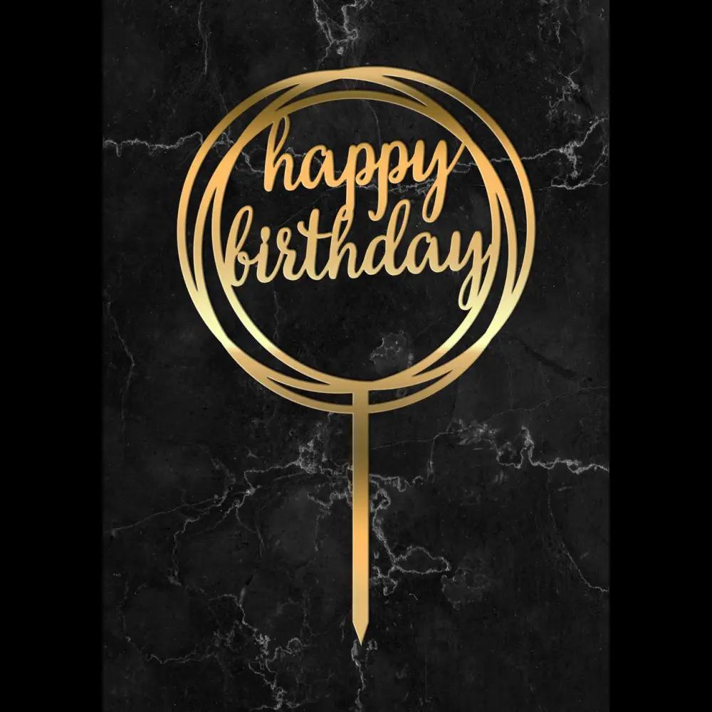 Cake Topper ’Birthday Sparkle’ - Acryl Gold - Sugar Sweet Kitchen