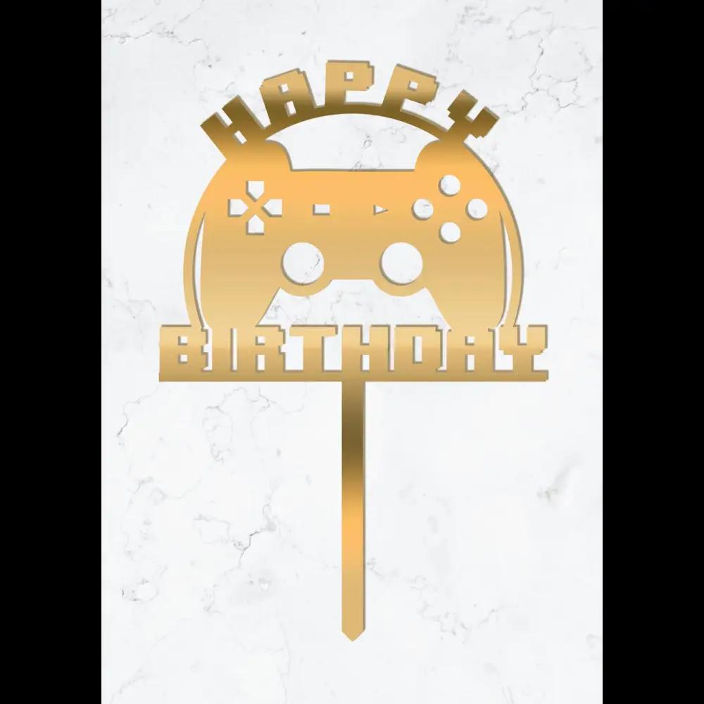 Cake Topper ’Game Over’ - Acryl Gold - Sugar Sweet Kitchen
