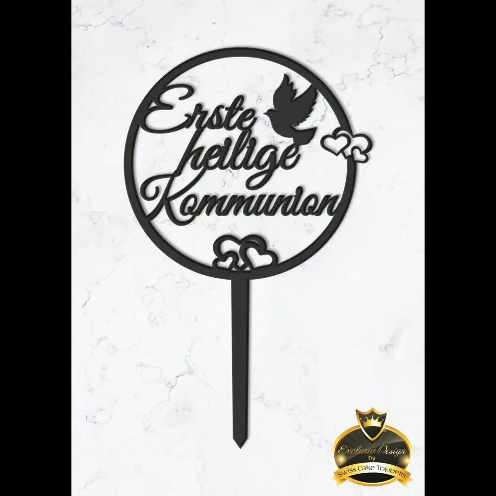 Cake Topper ’Kommunionslicht’ - Acryl Schwarz - Sugar Sweet Kitchen