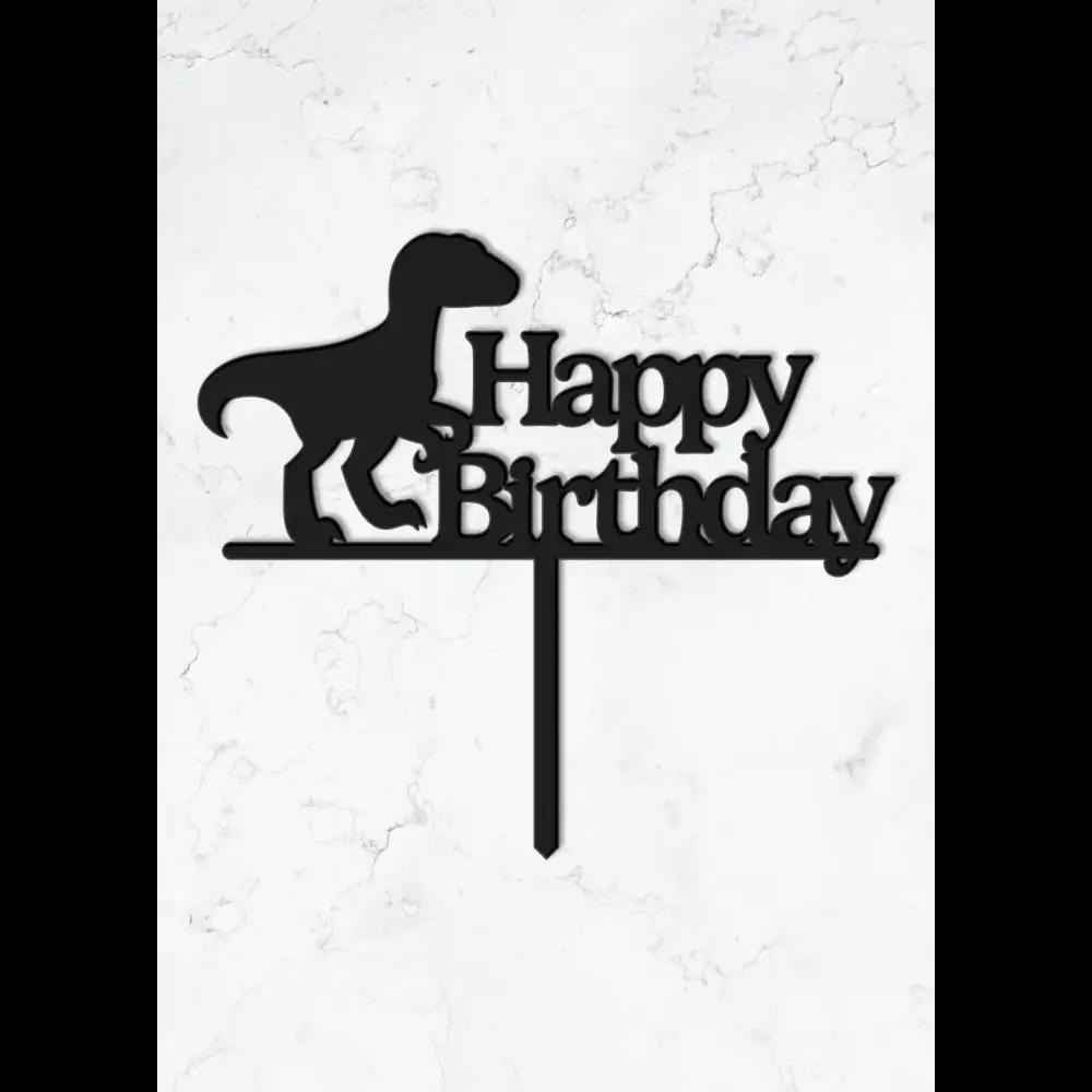 Cake Topper ’Jurrasic Joy’ - Acryl Schwarz - Sugar Sweet Kitchen