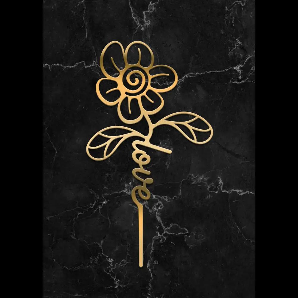 Cake Topper ’Love’ - Acryl Gold - Sugar Sweet Kitchen