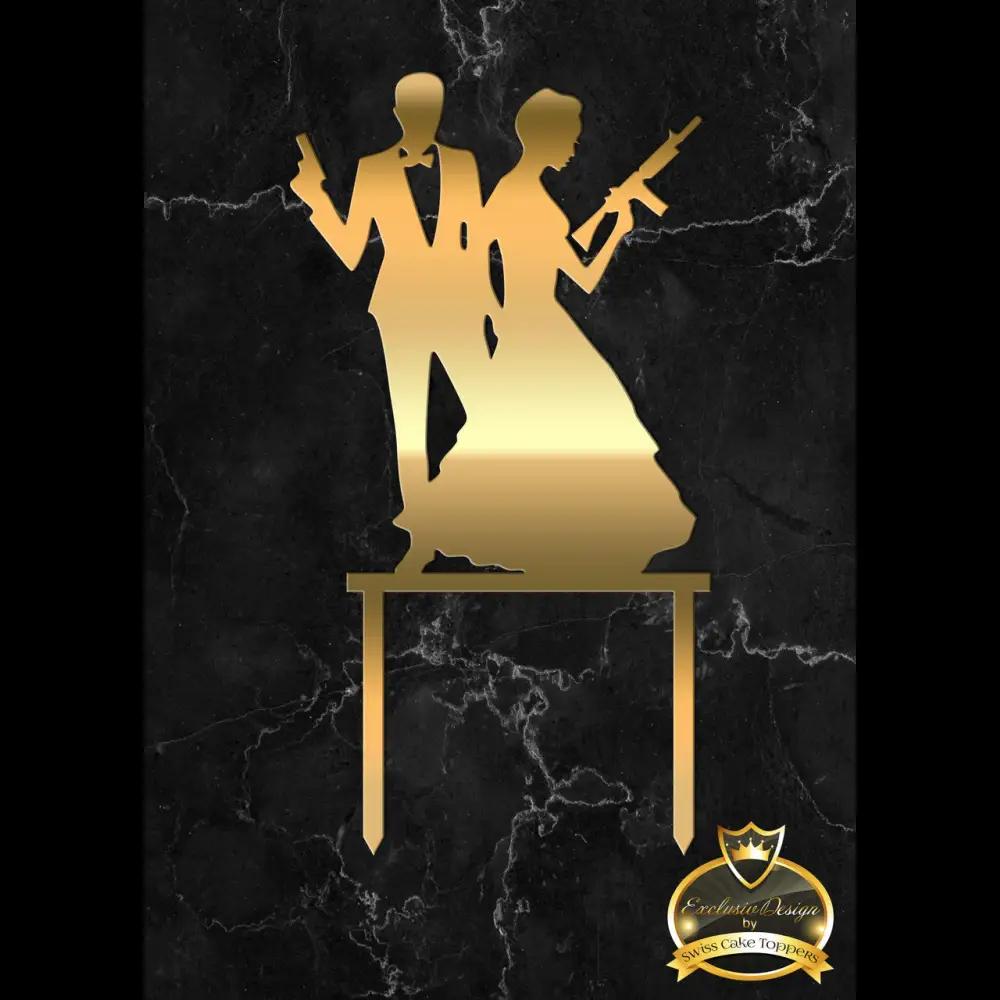 Cake Topper ’Mr. & Mrs. Smith’ - Acryl Gold - Sugar Sweet Kitchen