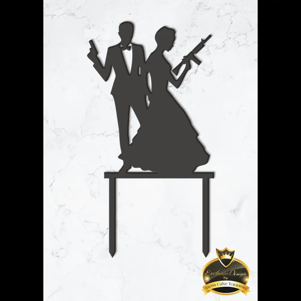 Cake Topper ’Mr. & Mrs. Smith’ - Acryl Schwarz - Sugar Sweet Kitchen