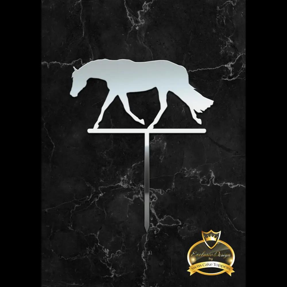 Cake Topper ’Happy Horse’ - Acryl Silber - Sugar Sweet Kitchen