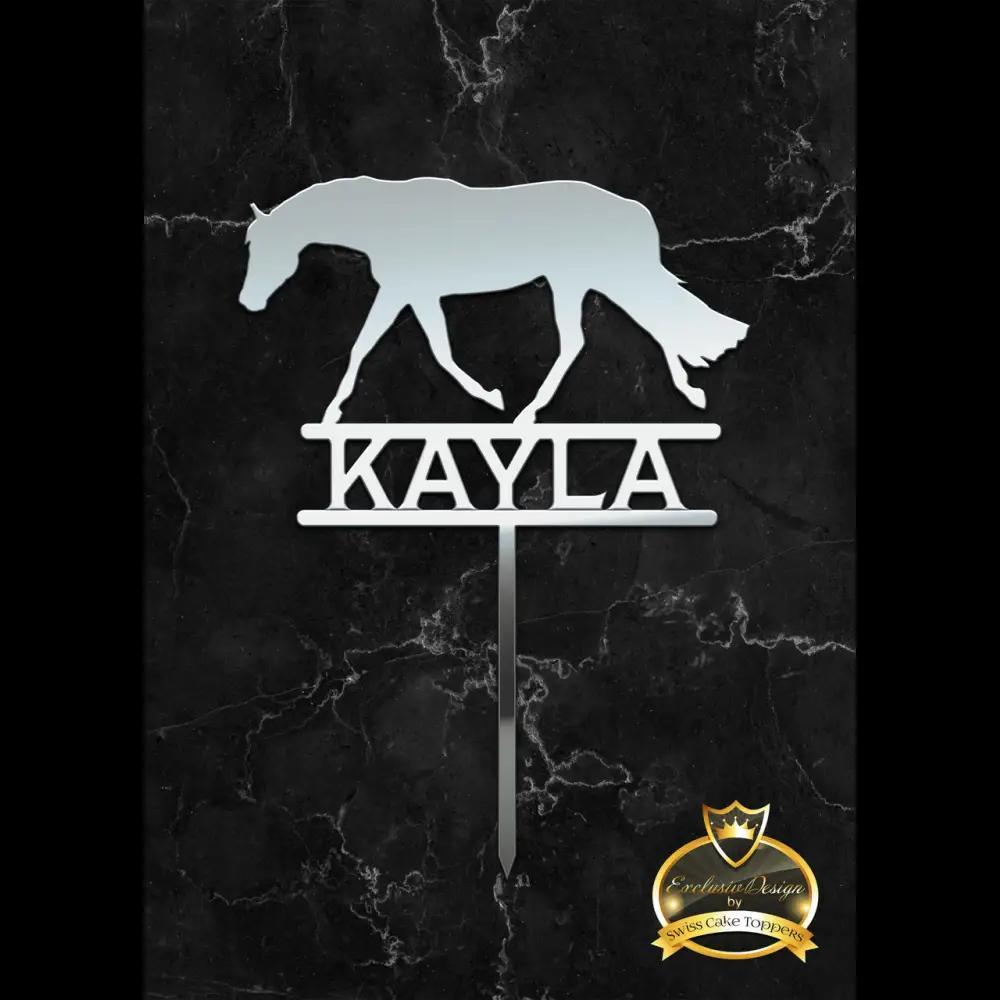 Cake Topper ’Spirit of the Horse’ - Acryl Silber - Sugar Sweet Kitchen