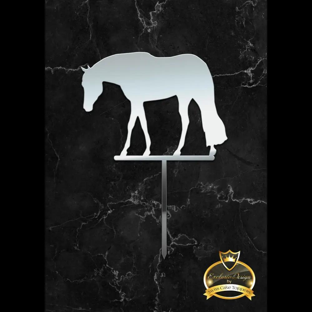 Cake Topper ’Happy Horse’ - Acryl Silber - Sugar Sweet Kitchen