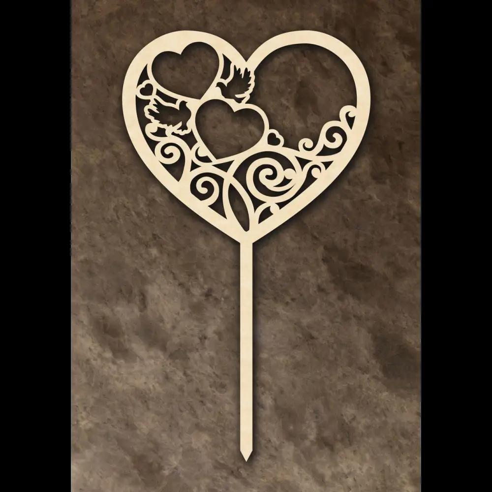 Cake Topper ’Vertraute Herzen’ - Holz - Sugar Sweet Kitchen
