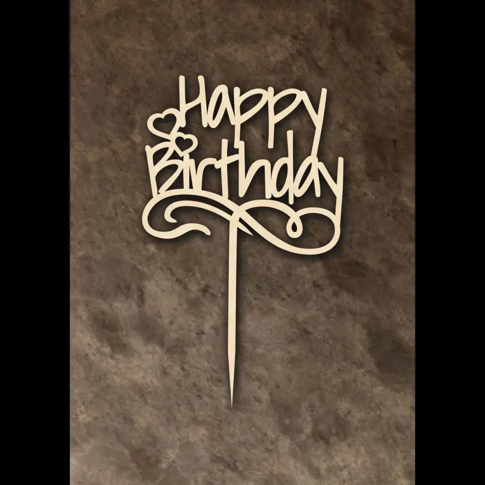 Cake Topper ’Happy Wishes’ - Holz - Sugar Sweet Kitchen