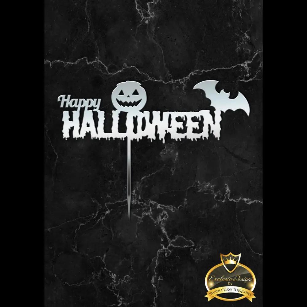 Halloween Cake Topper ’Gruselgruss’ - Acryl Silber - Sugar Sweet Kitchen