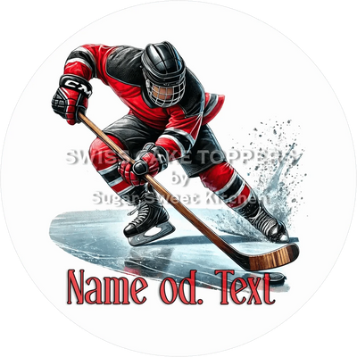 Individueller Eishockey-Tortenaufleger8 mit Name od. Text