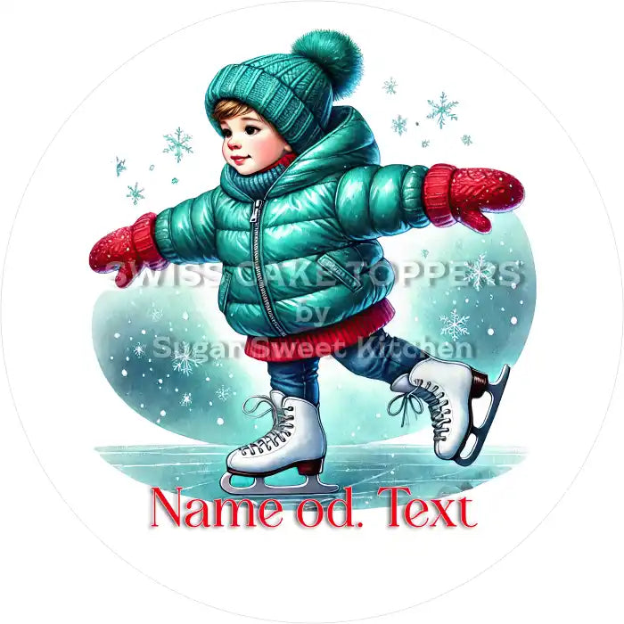Individueller Eiskunstlauf-Tortenaufleger1 mit Name od. Text - Fondant- Torten- & Cupcakeaufleger Sugar Sweet Kitchen