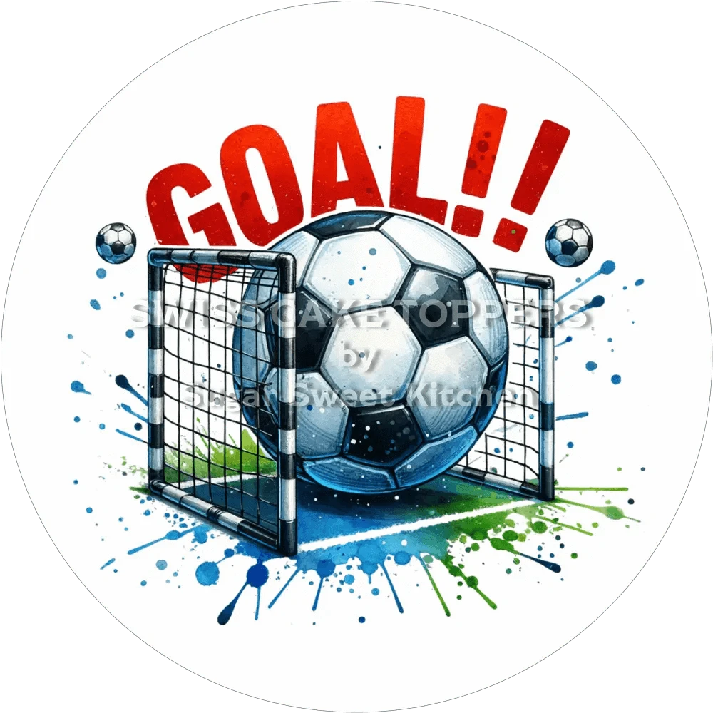 Individueller Fussball-Tortenaufleger3 - personalisierbar - Fondant- Torten- & Cupcakeaufleger Sugar Sweet Kitchen