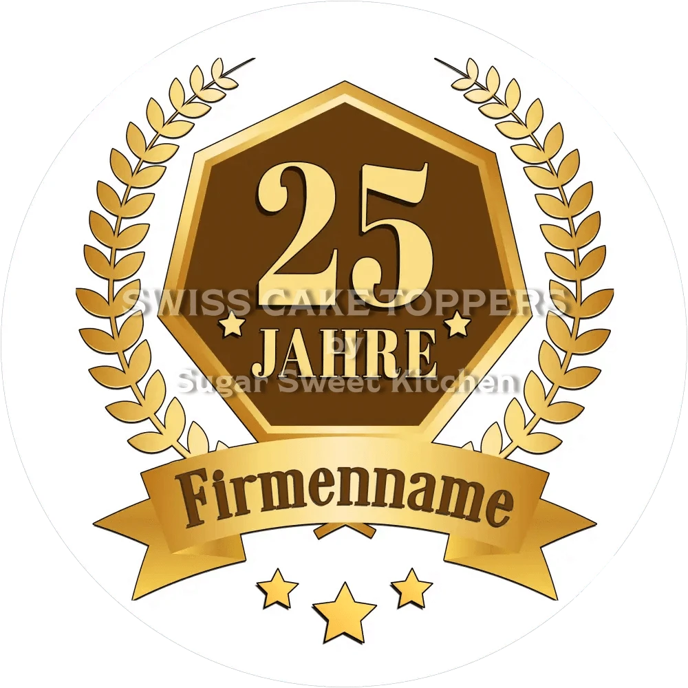 Jubiläums-Tortenaufleger „25 Jahre“ - Fondant- Torten- & Cupcakeaufleger Sugar Sweet Kitchen