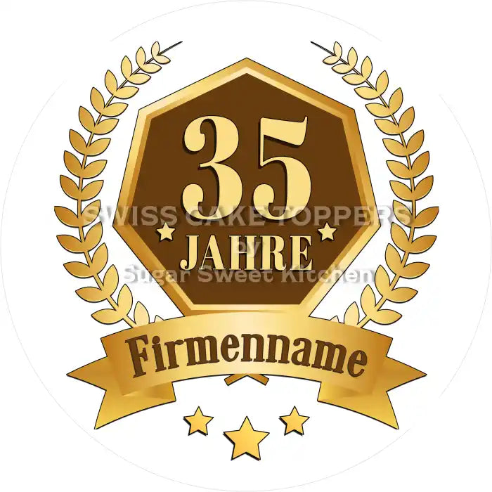 Jubiläums-Tortenaufleger „35 Jahre“ - Fondant- Torten- & Cupcakeaufleger Sugar Sweet Kitchen
