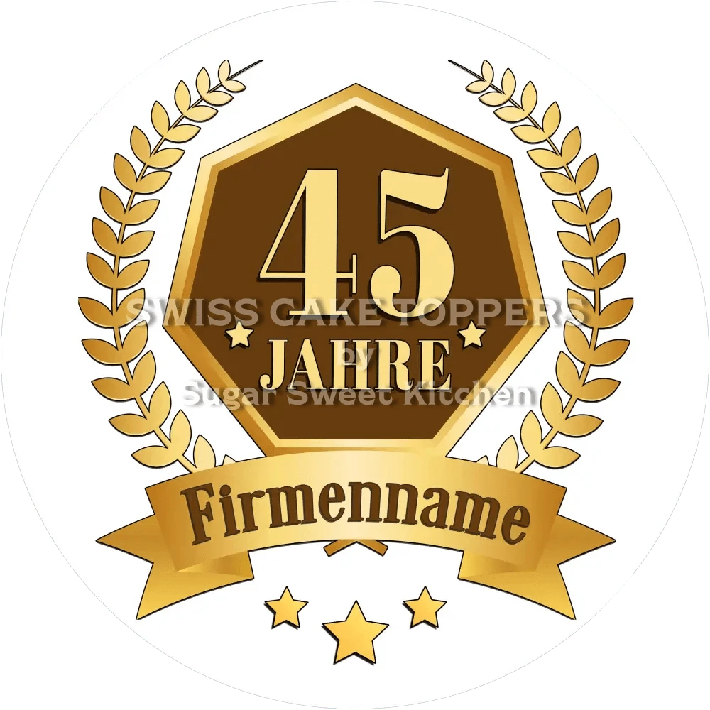 Jubiläums-Tortenaufleger „45 Jahre“ - Fondant- Torten- & Cupcakeaufleger Sugar Sweet Kitchen