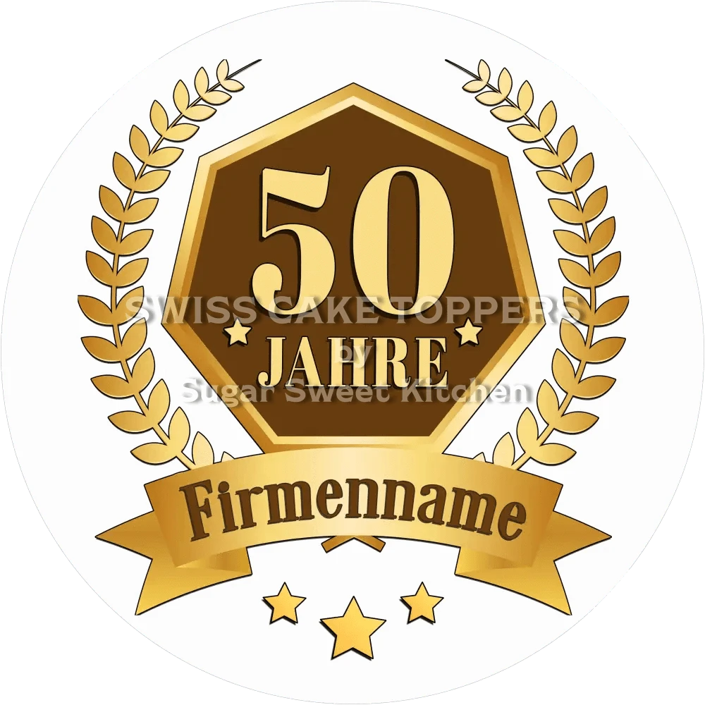 Jubiläums-Tortenaufleger „50 Jahre“ - Fondant- Torten- & Cupcakeaufleger Sugar Sweet Kitchen
