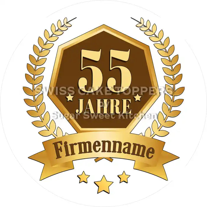 Jubiläums-Tortenaufleger „55 Jahre“ - Fondant- Torten- & Cupcakeaufleger Sugar Sweet Kitchen