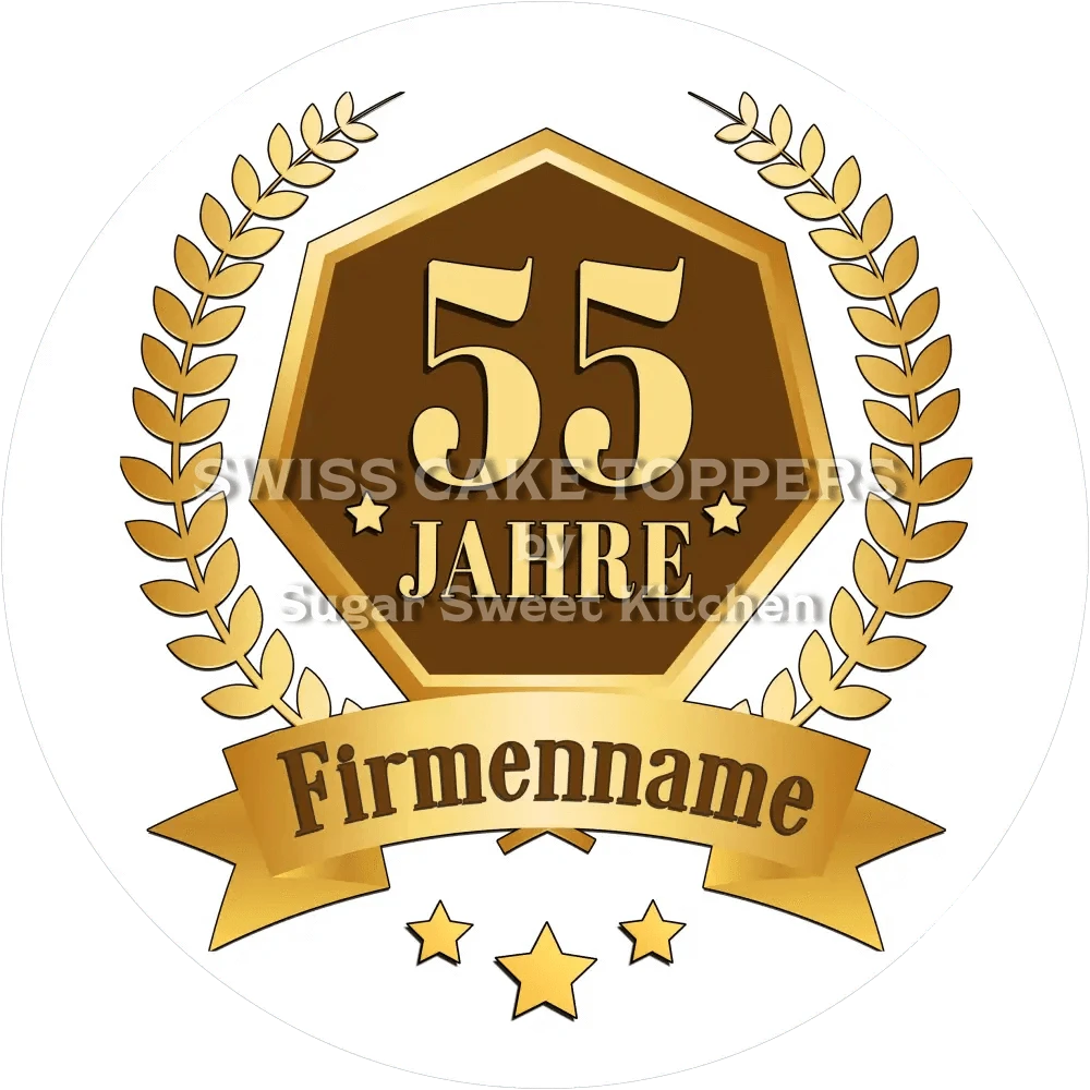 Jubiläums-Tortenaufleger „55 Jahre“ - Fondant- Torten- & Cupcakeaufleger Sugar Sweet Kitchen